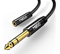 MillSO Câble adaptateur audio stéréo 6,35 vers 3,5 adaptateur jack 6,35 mm vers prise jack 3,5 mm câble d'instrument pour guitare, piano, ampli basse, table de mixage, 0,3 m