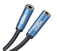 MillSO Câble adaptateur auxiliaire TRS femelle vers femelle 3,5 mm stéréo plaqué or 0,3 cm pour écouteurs, stéréo de voiture, système audio stéréo ou système audio stéréo HiFi à domicile - 15cm