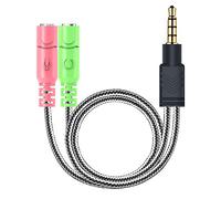 MillSO Câble Adaptateur Jack 3.5mm Mâle vers 2 Femelle pour Gaming Headset, PC, Smartphones et Ordinateur Portable - 20CM