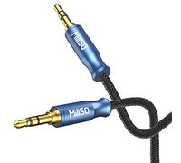 MillSO Câble Aux 3,5 mm Mâle-Mâle, Câble Audio Stéréo de Haute Qualité en Nylon Tressé pour Casque, Autoradio, PC, Enceintes, Chaîne Hi-Fi, MP3/MP4-2,4 m