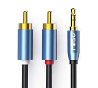 MillSO Câble RCA Jack Audio 2M, Jack Stéréo 3.5mm Mâle vers 2 RCA Mâle Y Auxiliaire Audio Stéréo Câble