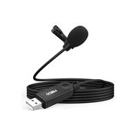 MillSO Mini Microphone USB pour PC, Microphone à condensateur omnidirectionnel USB Lavalier avec câble de 2 m pour PC, Ordinateur Portable, Podcast, interviews, Skype, réseau et Enregistrement