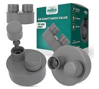 Millto Aérateur de tuyau d'eaux usées 110 mm PP Valve de ventilation pour installations sanitaires Gris Système d'évacuation des eaux usées domestiques