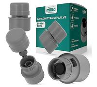 Millto™ Aérateur de tuyau d'eaux usées 50 mm en polypropylène - Valve d'aération pour installations sanitaires - Gris - Système d'évacuation des eaux usées domestiques - Système de drainage -