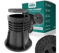 Millto™ Baie de révision en fonte avec couvercle en métal, trou rond 160 mm 270 mm Noir