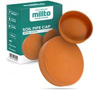 Millto™ Bouchon de fin de tuyau de sol avec capuchon d’arrêt, trou d’arrêt, douille de prise, couvre-tuyau enterré en orange en polypropylène en plastique, connexion mâle 250 mm