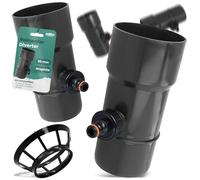 Millto™ Collecteur de Pluie DN Ø 90 mm Graphite | Recuperateur d'eau pour Goutiere Compris Filtre Descente d'Arrosage Système de Récolte d'eau Raccord pour Connecteur Rapide 1 PowerJet