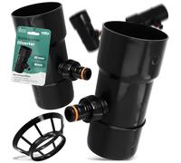 Millto™ Collecteur de Pluie DN Ø 90 mm Noir | Recuperateur d'eau pour Goutiere Compris Filtre Descente d'Arrosage Système de Récolte d'eau Raccord pour Connecteur Rapide 1 PowerJet