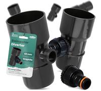 Millto™ Collecteur de Pluie DN Ø63 mm Graphite | Recuperateur d'eau pour Goutiere Compris Filtre Descente d'Arrosage Système de Récolte d'eau Raccord pour Connecteur Rapide 3/4 PowerJet