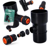 Millto™ Collecteur de Pluie DN Ø63 mm Noir | Recuperateur d'eau pour Goutiere Compris Filtre Raccord Tuyau Jardin de Descente d'Arrosage Système de Récolte d'eau