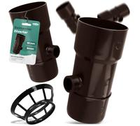 Millto™ Collecteur de Pluie DN Ø90 mm 1''Marron | Recuperateur d'eau pour Goutiere Compris Filtre Tuyau Jardin de Descente d'Arrosage Système de Récolte d'eau