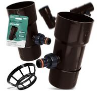 Millto™ Collecteur de Pluie DN Ø90 mm Brun | Recuperateur d'eau pour Goutiere Compris Filtre Descente d'Arrosage Système de Récolte d'eau Raccord pour Connecteur Rapide 1 PowerJet