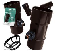 Millto™ Collecteur de Pluie DN Ø90 mm Brun | Recuperateur d'eau pour Goutiere Compris Filtre Descente d'Arrosage Système de Récolte d'eau Raccord pour Connecteur Rapide 1 PowerJet