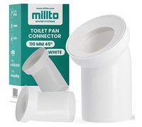 Millto™ Coude de raccordement WC 110mm 45º Coude de tuyau Tuyau d'évacuation Raccordement de toilette Connecteur de sol de toilette Polypropylène Systèmes d'évacuation Raccordement WC Blanc