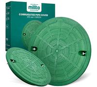 Millto™ Couvercle de canalisation, rond, en plastique - Diamètre : DN315 - Vert - En polypropylène - Classe A15 - Charge maximale : 1,5 t - Couvercle ondulé