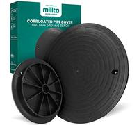 Millto™ Couvercle de canalisation rond en plastique - Diamètre : DN540 - Noir - En polypropylène - Pour tuyau d'écoulement - Classe A15 - Charge maximale : 1,5 t - Couvercle ondulé