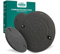Millto™ Couvercle de puits rond en plastique - Diamètre DN315 - Noir - En polypropylène - Pour tuyau d'écoulement - Classe A15 - 1,5 t - Ondulé