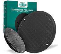 Millto™ Couvercle de puits rond en plastique - Diamètre DN400 - Noir - En polypropylène - Pour tuyau d'écoulement - Classe A15 - Charge maximale : 1,5 t - Couvercle ondulé