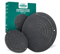 Millto™ Couvercle de Regard Tuyau Lisse Puits Révision 400 mm Canalisation Système Drainage Terre Rond Plastique PP A15 Couvercle Citerne Couvrir