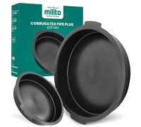 Millto™ Couvercle inférieur de puits en tube ondulé - Couvercle durable pour système d’évacuation des eaux usées - Rond 425 mm - Cap solide classe A15 - Polypropylène