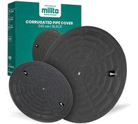 Millto Couvercle ondulé pour puits en plastique, diamètre DN340, noir, PP, couvercle pour tuyau d'échappement et citerne, Kl.A15, charge jusqu'à 1,5 t
