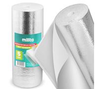 Millto Feuille Réfléchissante Chauffage 3 mm x 0,5 m x 5 m Auto-adhésive Panneau Isolant Thermique Aluminium Isolation Murale Tapis Réflecteur Radiateur Économie D’énergie