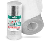 Millto™ Isolant Thermique Feuille 2,5m x 0,5m x 3mm | Isolation Durable Réflecteur Chaleur Radiateur Barrière Réfléchissante Économie d'Énergie Usage Générale Rouleau Isoler Thermiquement