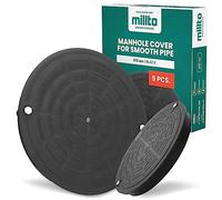 Millto Lot de 5 couvercles de regard couvercles de canalisation regard de contrôle couverture 315mm tube lisse noir couverture de regard en polypropylène canalisation système de drainage rond Cl. A15
