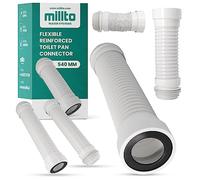 Millto™ Raccord de WC en PVC flexible 110 x 540 mm, évacuation blanche, raccord pour cuvette renforcé, adapté à toutes les configurations