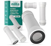 Millto™ Raccord WC PVC Flexible 110 x 400 mm Tuyau de vidange Blanc Raccord de cuvette Renforcé Adapté à toutes les configurations