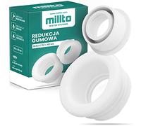 Millto™ Réducteur En Caoutchouc - Raccord De Tuyau De Vidange - Tuyau De Vidange - Raccord 3 Bar - Diamètre 50 x 40 mm - Blanc
