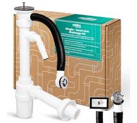 Millto Siphon Bouteille Pour Évier À Une Cuve 6/4'' 40 mm Entrée Eau Connexion Appareil Anti Odeur Avec Crépine Métallique Et Plastique Système Évacuation Cuisine Durable