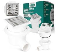 Millto™ Siphon de douche - 5 x 10 x 10 cm - En métal - Réglable - Avec raccord latéral - Siphon avec système anti-odeurs