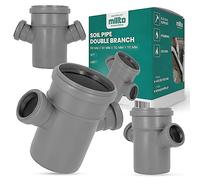 Millto™ Tuyau de dérivation double 110x50x110x50 67º Gris Système de vidange Manchon Tuyau d'évacuation Raccord pour canalisation d'eaux usées en polypropylène