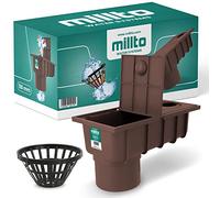 Millto™ Tuyau de Drainage de la Gouttière avec Filtre 110 mm | Drain d'eau de Pluie Polypropylène Boîte de Descente d'eau Connexion Latérale