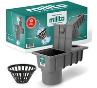 Millto™ Tuyau de Drainage de la Gouttière avec Filtre 110 mm | Drain d'eau de Pluie Polypropylène Boîte de Descente d'eau Connexion Latérale