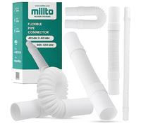 Millto™ Tuyau d'évacuation flexible 32 mm en polypropylène blanc Raccord universel Tuyau de raccordement adapté à toutes les configurations réglable