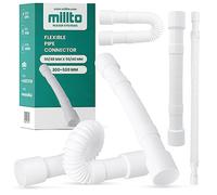 Millto™ Tuyau d'évacuation flexible 50/40 mm en polypropylène blanc Raccord universel Tuyau de raccordement réglable Compatible avec toutes les configurations