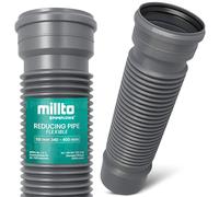 Millto Tuyau Flexible De Descente Ø 110 mm 340-400 mm Rallonge Gouttière Tube Pluvial Prolongateur Évacuation Eau Pluviale Aération Raccordement Égout Construction