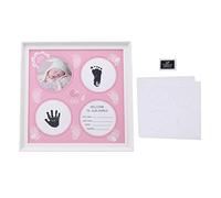 Milltrip Cadre de Souvenir à Main et Empreinte Nouveau-née, Affichage avec une Boîte D'ombre pour la Mémoire de bébé (Rose)