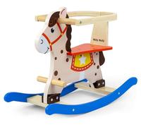 Cheval à Bascule pour Enfants en Bois avec Garde-Corps Lucky 12 Milly Mally (Bleu)