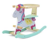 Milly Mally Cheval à Bascule pour Enfants en Bois avec Garde-Corps Lucky 12 (Multicolore)