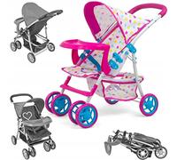 chariot de poupée KateCandy girls 54 cm rose/bleu
