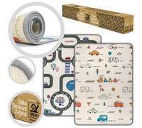 Milly Mally Kinder tapis en mousse pour jouer au sol pour les enfants double face 178 x 120 x 1 cm matériau XPE résistant à l'eau non toxique antiallergique antidérapante City