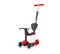 Milly Mally Porteur/Trottinette Little Star 3-en-1 frein à pied Rouge