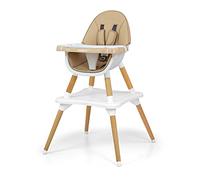Milly Mally Malmo chaise haute bébé 2 en 1 réglable pliable à partir de 6 mois jusqu'à 6 ans 15/25 kg plateau amovible ceinture de sécurité 5 points BEIGE