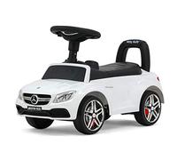 Milly Mally Mercedes AMG C63 Coupe S voiturette Porteur pour Enfants à partir de 1 an Interactive avec klaxon et Sons de Moteur Push Car Blanc