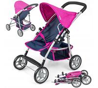 Milly Mally Natalie Landau Poupées Pliable pour Les Filles à Partir de 3 Ans avec Canopy Roues en Mousse Sangles Prestige Navy