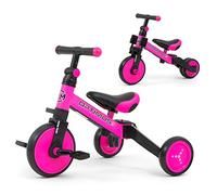Milly Mally Tricycle 3-en-1 Optimus – Pour enfant 18 mois à 4 ans – Pneus caoutchouc – Rose