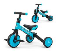 Milly Mally Optimus vélo à Trois Roues 3 en 1 d'équilibre avec pédales pour Les garçons et Les Filles à partir de 1 an draisienne pour Enfants Porteur Cadeau Bleu